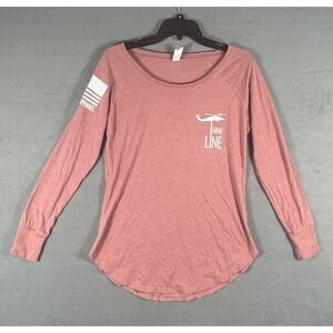Nine Line Apparel Women's M Dusty Rose Long Sleeve Graphic T-Shirt Helicopter